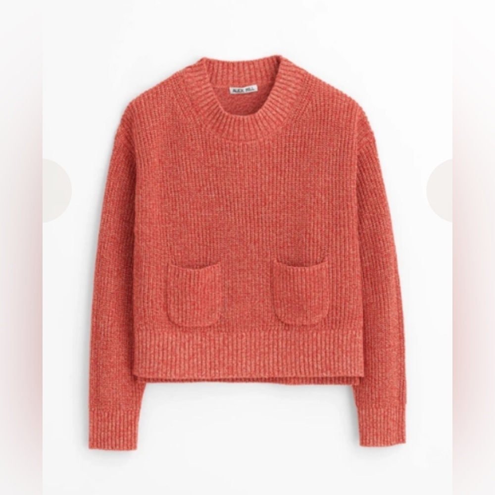 Alex Mill Women Size S Hank Ribbed Sweater Orange Cotton Linen Fisherman Preppy - Picture 3 of 10